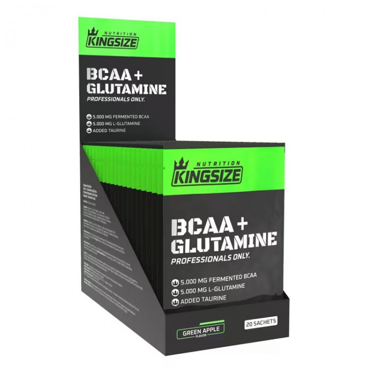 KİNGSİZE NUTRİTİON BCAA + GLUTAMINE PODER 12 GR 20 SAŞE YEŞİL ELMA
