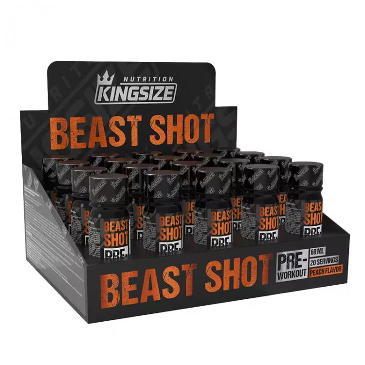 KİNGSİZE NUTRİTİON BEAST SHOT PREWORKOUT 60 ML 20 ADET ŞEFTALİ KİNGSİZE NUTRİTİON BEAST SHOT PREWORKOUT 60 ML 20 ADET ŞEFTALİ