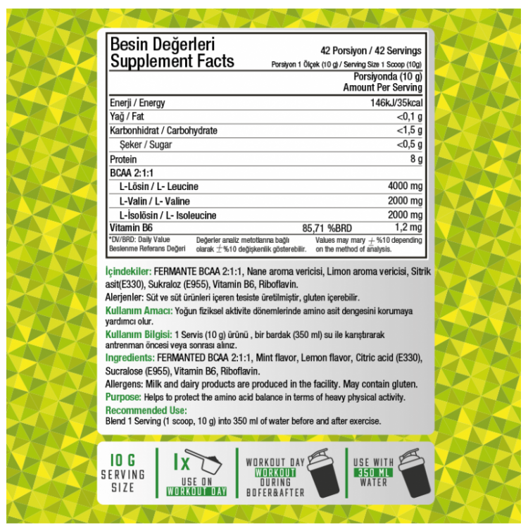 PRİME NUTRİTİON BCAA 2:1:1 420 GR COOL LIME