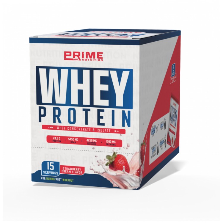 PRİME NUTRİTİON WHEY PROTEİN 33 GR X 15 SAŞE ÇİLEK