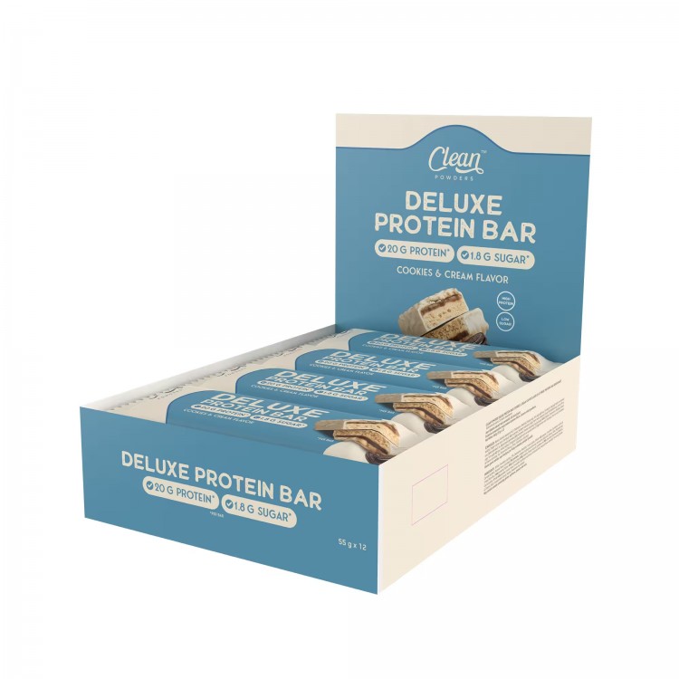 CLEAN POWDERS DELUXE PROTEİN BAR 55 GR 12 ADET BEYAZ ÇİKOLATA & KURABİYE CLEAN POWDERS DELUXE PROTEİN BAR 55 GR 12 ADET BEYAZ ÇİKOLATA & KURABİYE