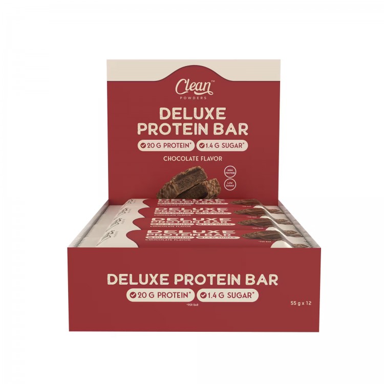 CLEAN POWDERS DELUXE PROTEİN BAR 55 GR 12 ADET ÇİKOLATA CLEAN POWDERS DELUXE PROTEİN BAR 55 GR 12 ADET ÇİKOLATA
