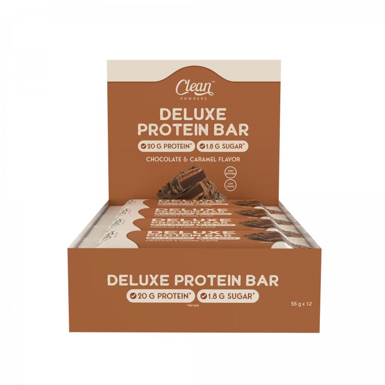 CLEAN POWDERS DELUXE PROTEİN BAR 55 GR 12 ADET ÇİKOLATA KARAMEL