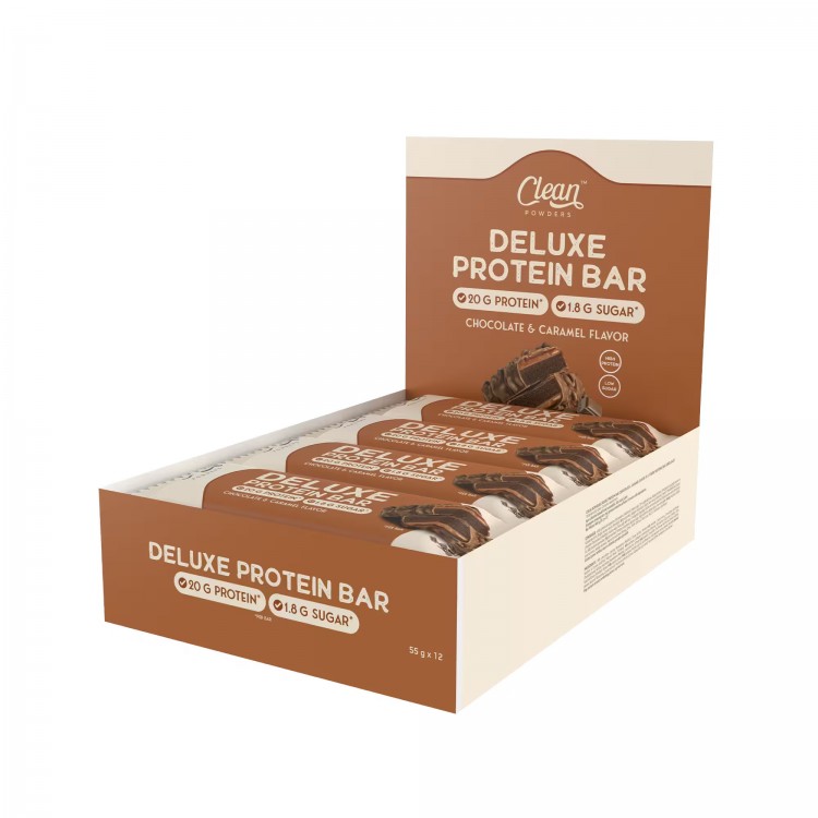 CLEAN POWDERS DELUXE PROTEİN BAR 55 GR 12 ADET ÇİKOLATA KARAMEL