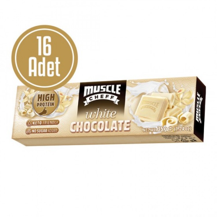 MUSCLE CHEFF PROTEİN WHİTE CHOCOLATE(35 GR) - 16 ADET