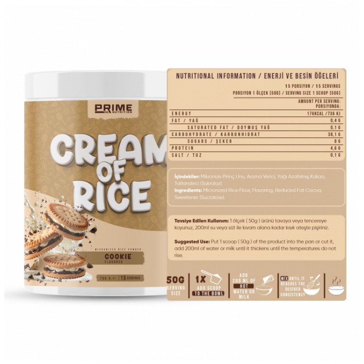 PRİME NUTRİTİON CREAM OF RİCE 750 GR