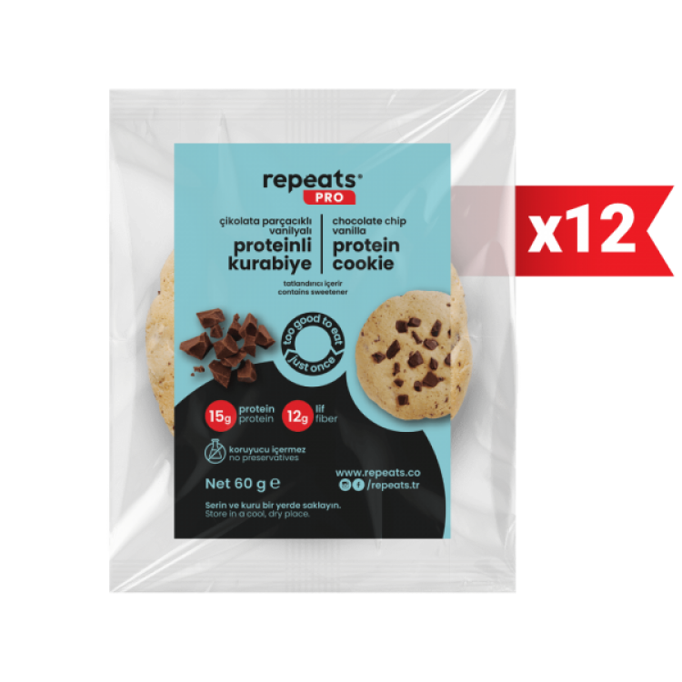 REPEATS PRO ÇİKOLATA PARÇACIKLI COOKIE 12 X 60 GR