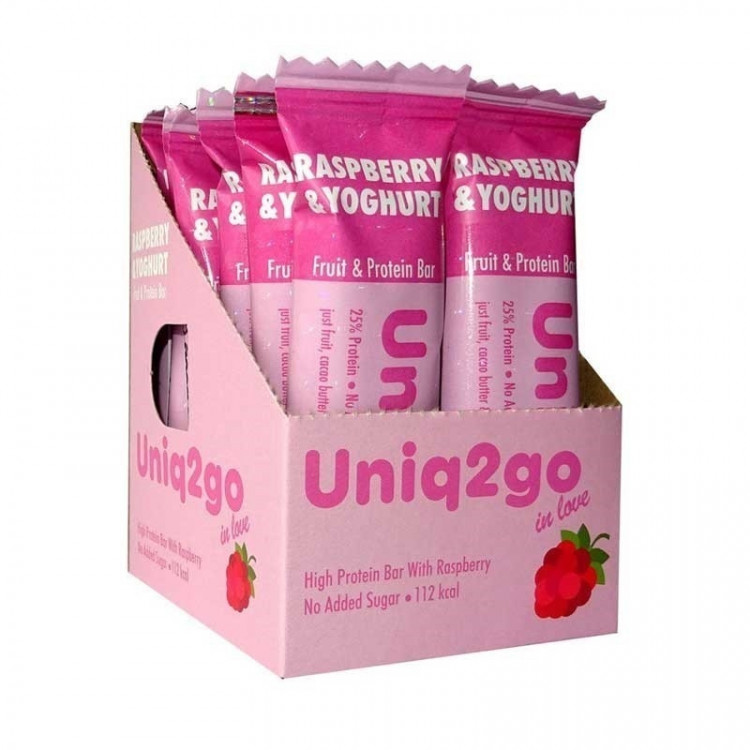 UNİQ2GO RASPBERRY & YOGHURT FRUİT PROTEİN BAR(32 GR) - 12 ADET